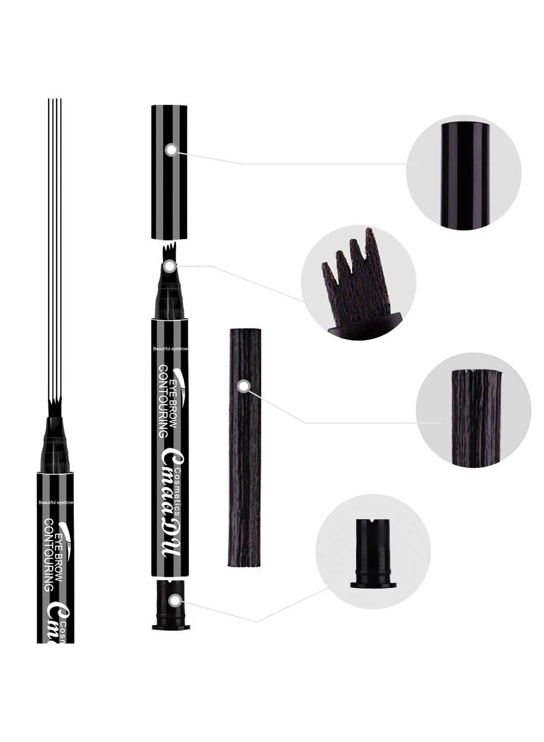 CmaaDu Eye Brow Contouring Eyebrow Pen 3pcs