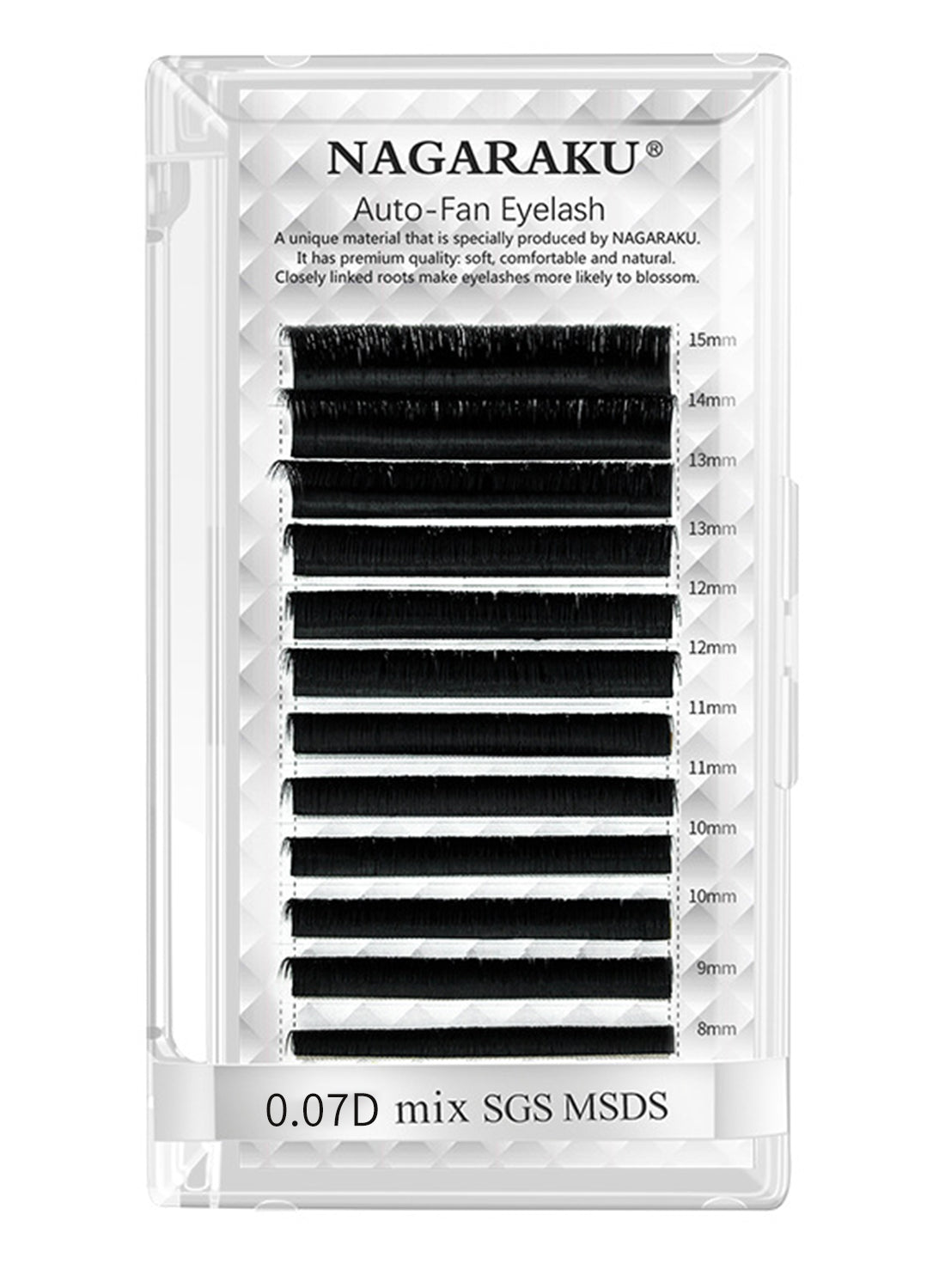 NAGARAKU Auto-Fan Fake False Eyelashes (8-15mm Mix)