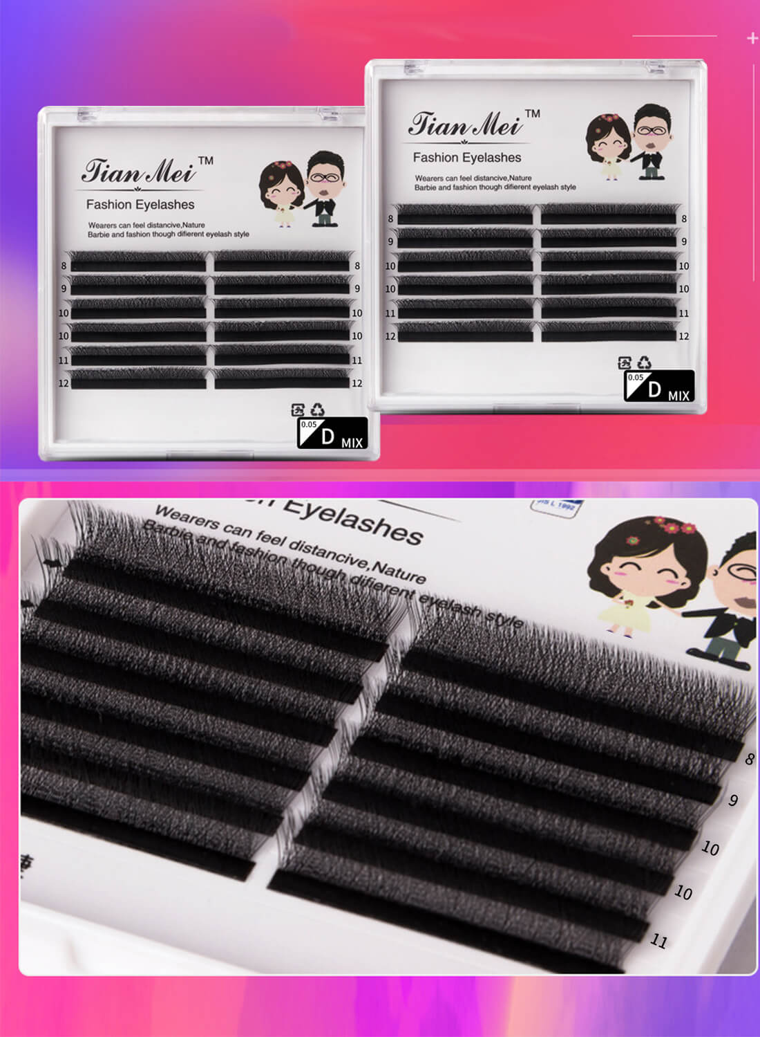 JIANMEI Fake False Eyelashes Grafting