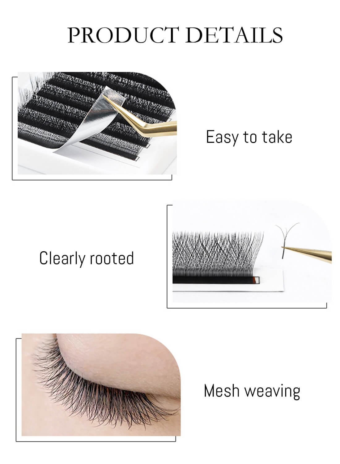 JIANMEI Fake False Eyelashes Grafting