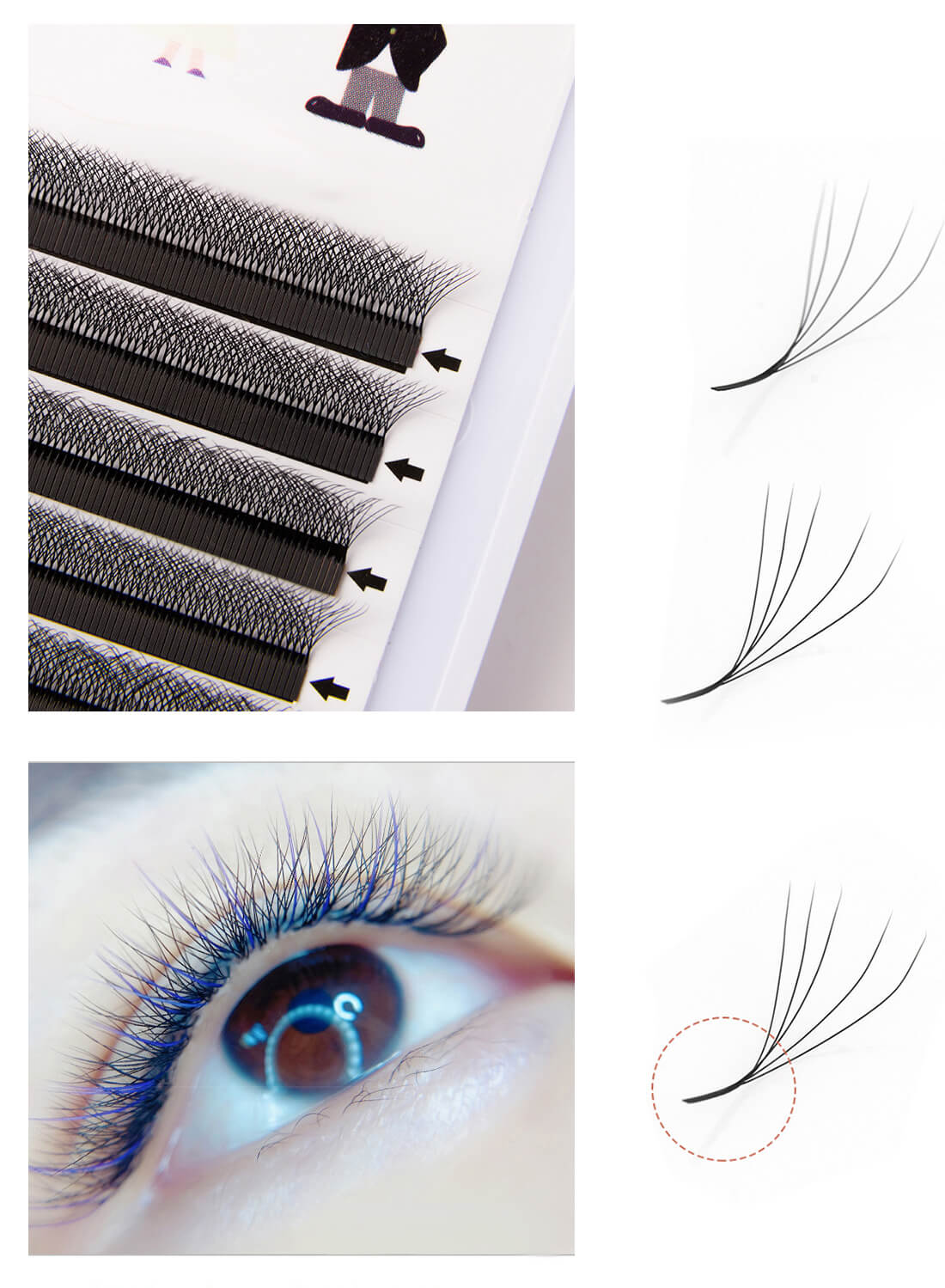 JIANMEI Fake False Eyelashes Grafting