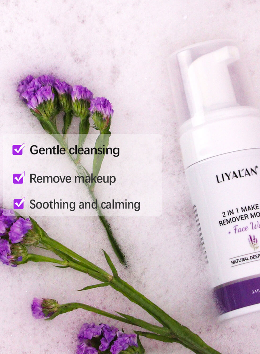 Liyalan 2 in 1 Make Up Remover Mousse 100ml