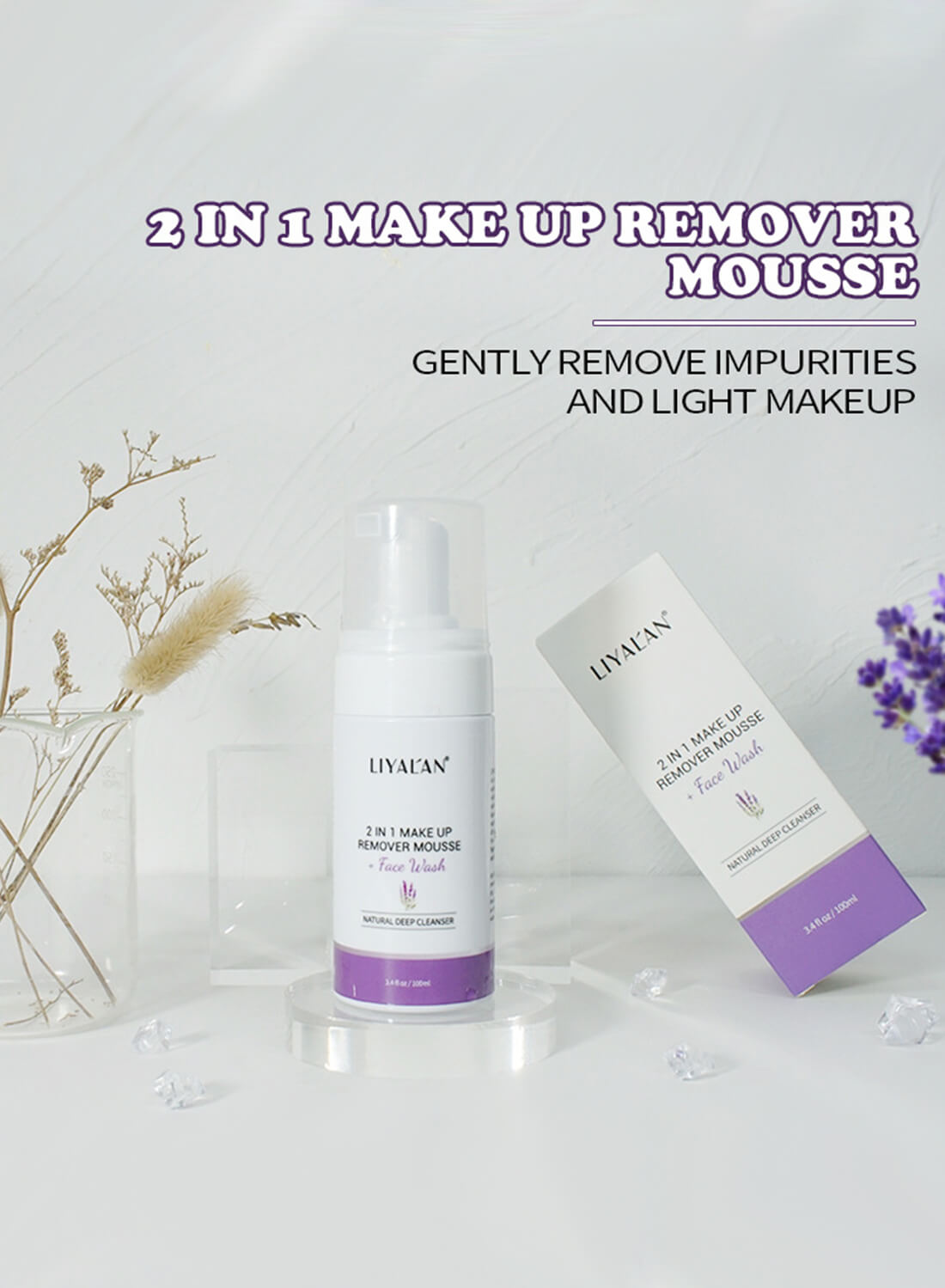 Liyalan 2 in 1 Make Up Remover Mousse 100ml