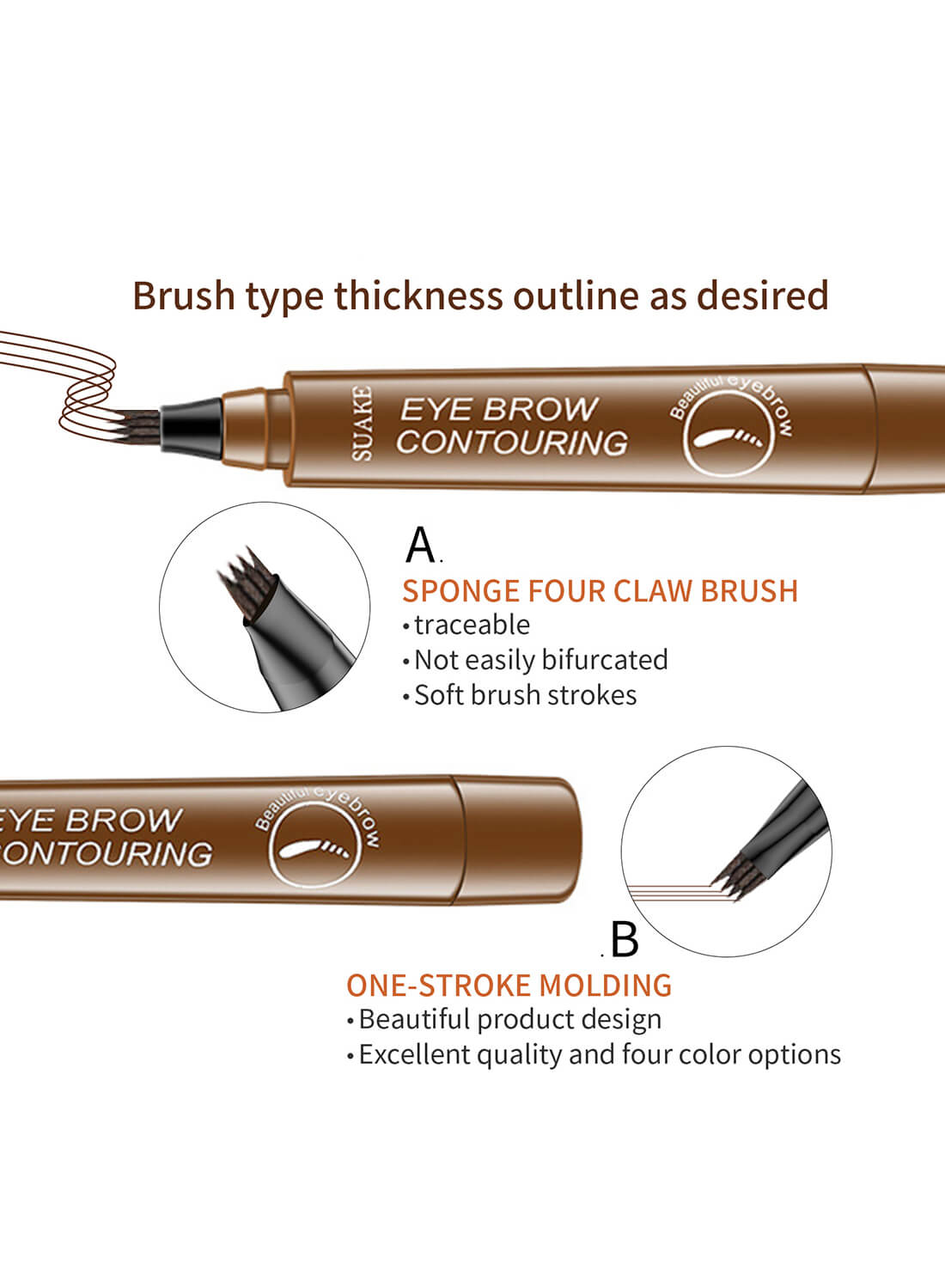 Eyebrow Pen Liquid with a Micro-Fork Tip