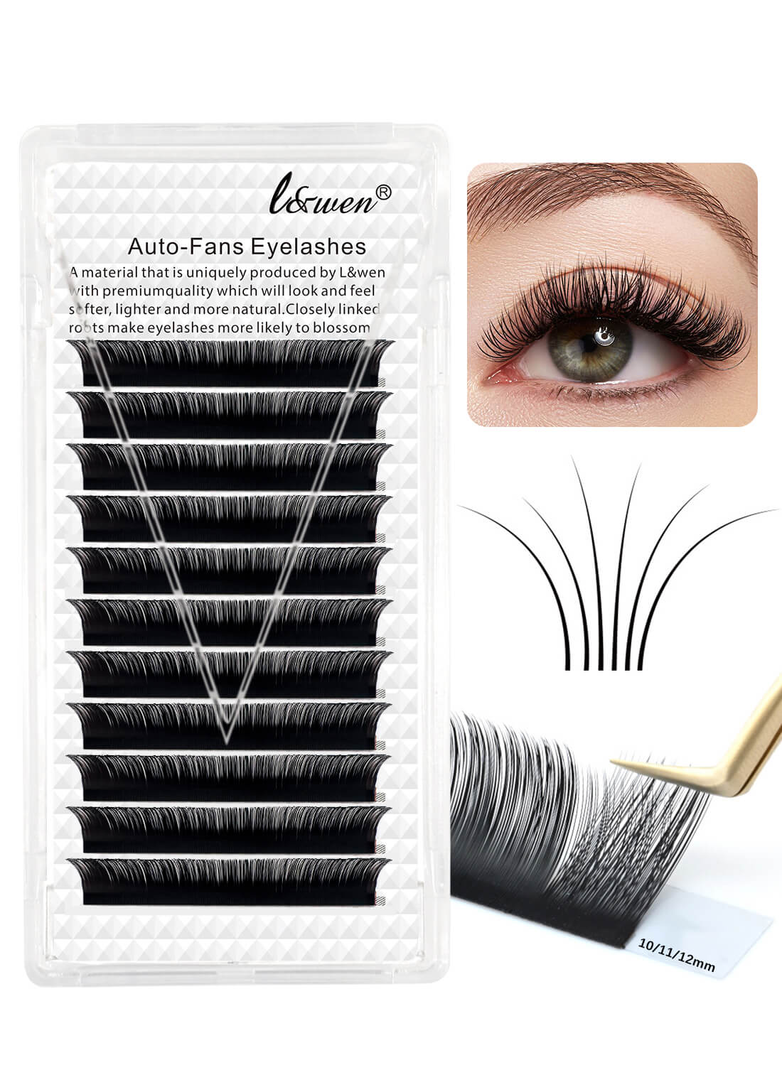 L&wen Auto Fans Fake False Eyelashes for Extension Grafting