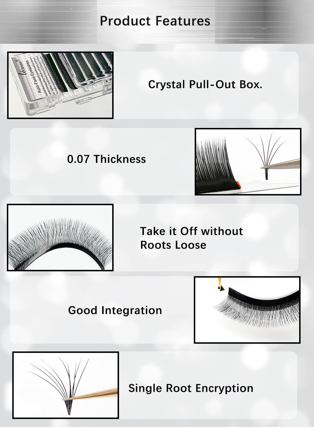 L&wen Auto Fans Fake False Eyelashes for Extension Grafting