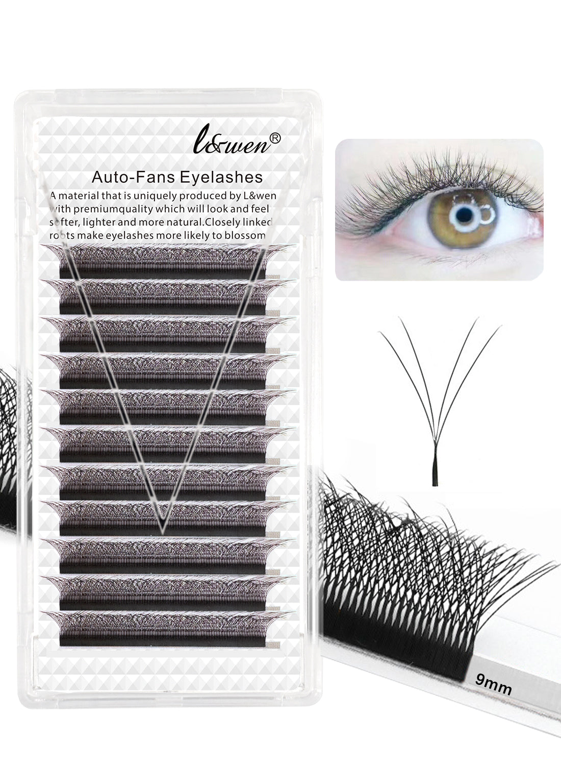 L&wen Auto Fans Fake False Eyelashes for Extension Grafting