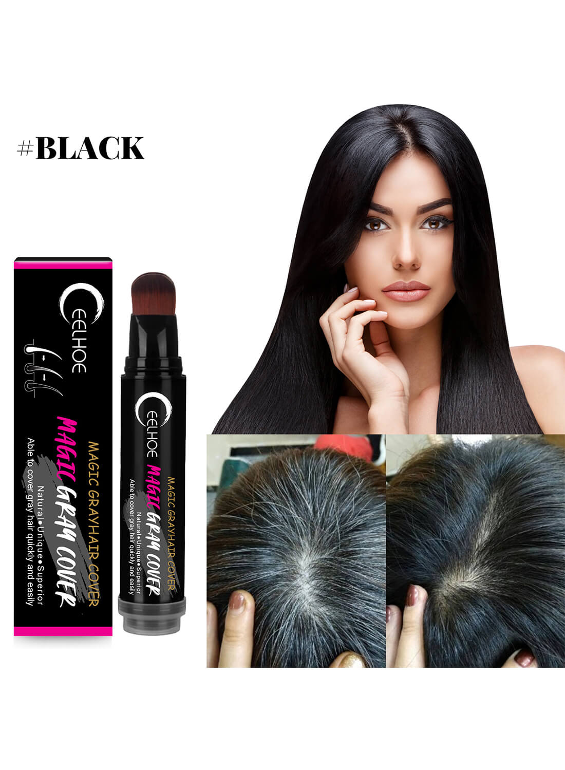 EELHOE Magic Hair Gray Concealer Pen Hair Dye Pen