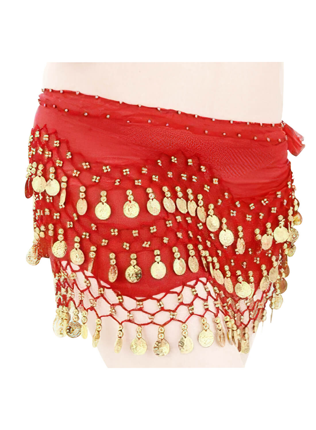 Belly Dance Hip Scarf with Gold Coins for Women