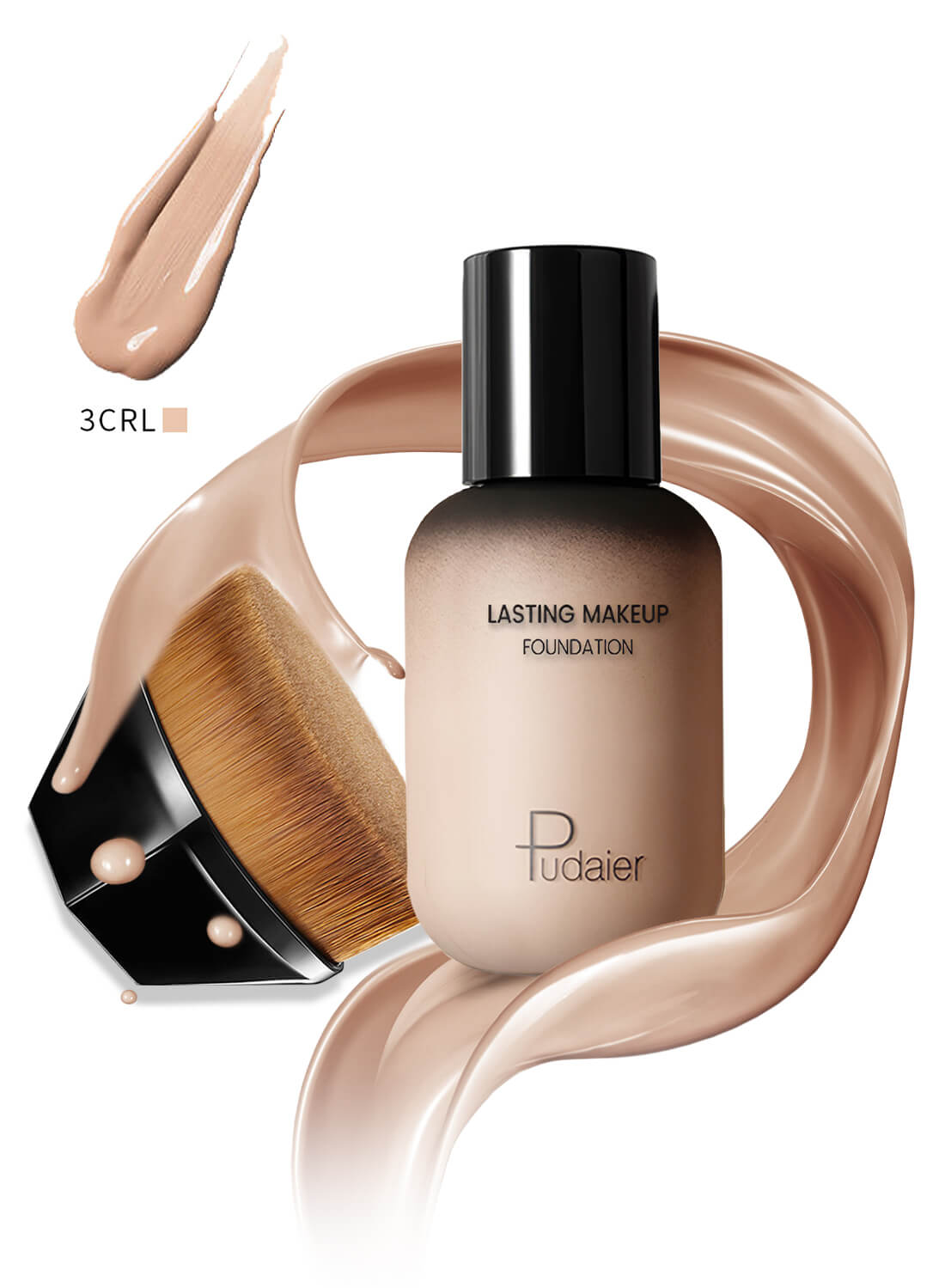 Pudaier Liquid Foundation with Magic Traceless Makeup Brush