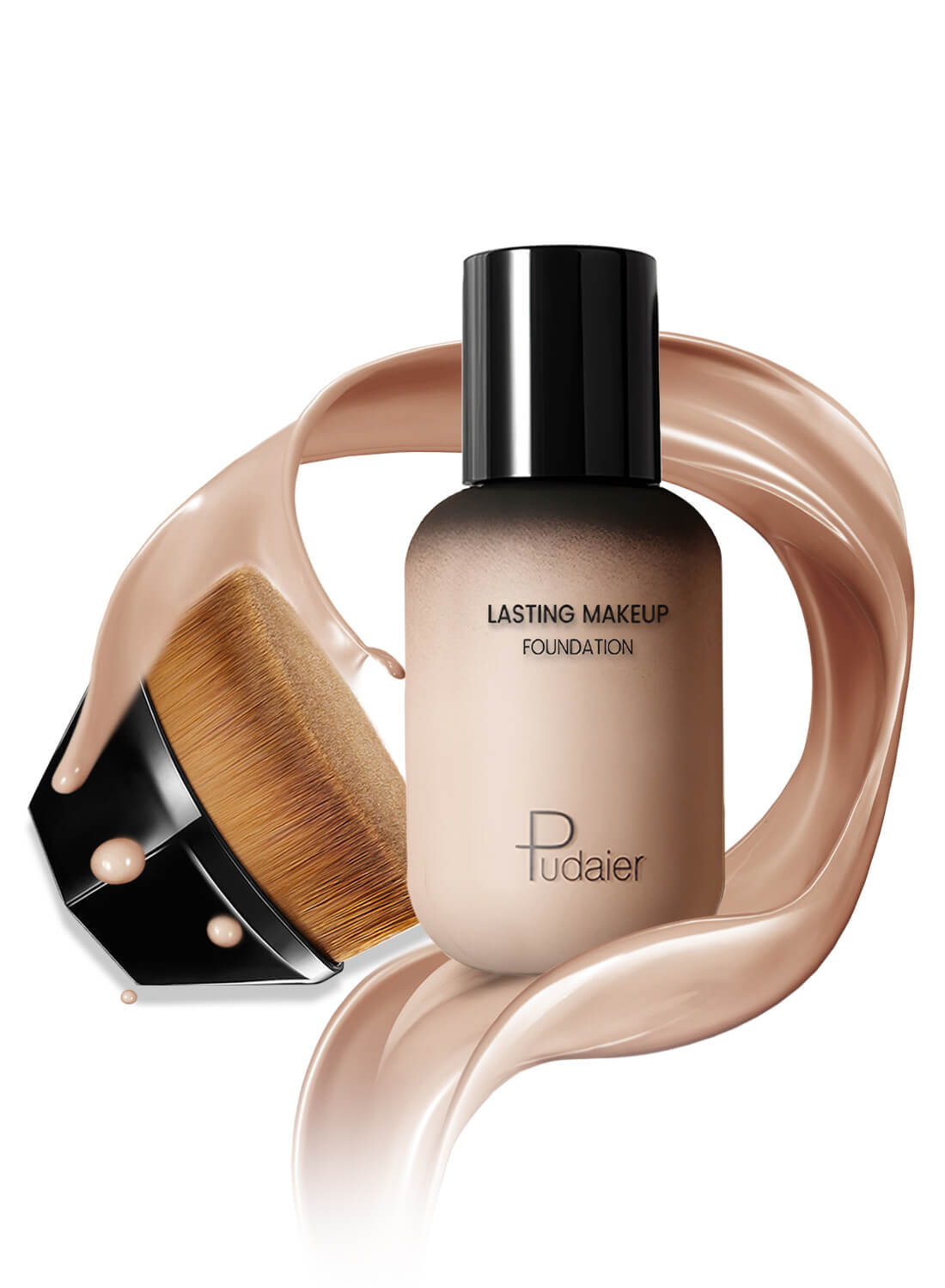 Pudaier Liquid Foundation with Magic Traceless Makeup Brush