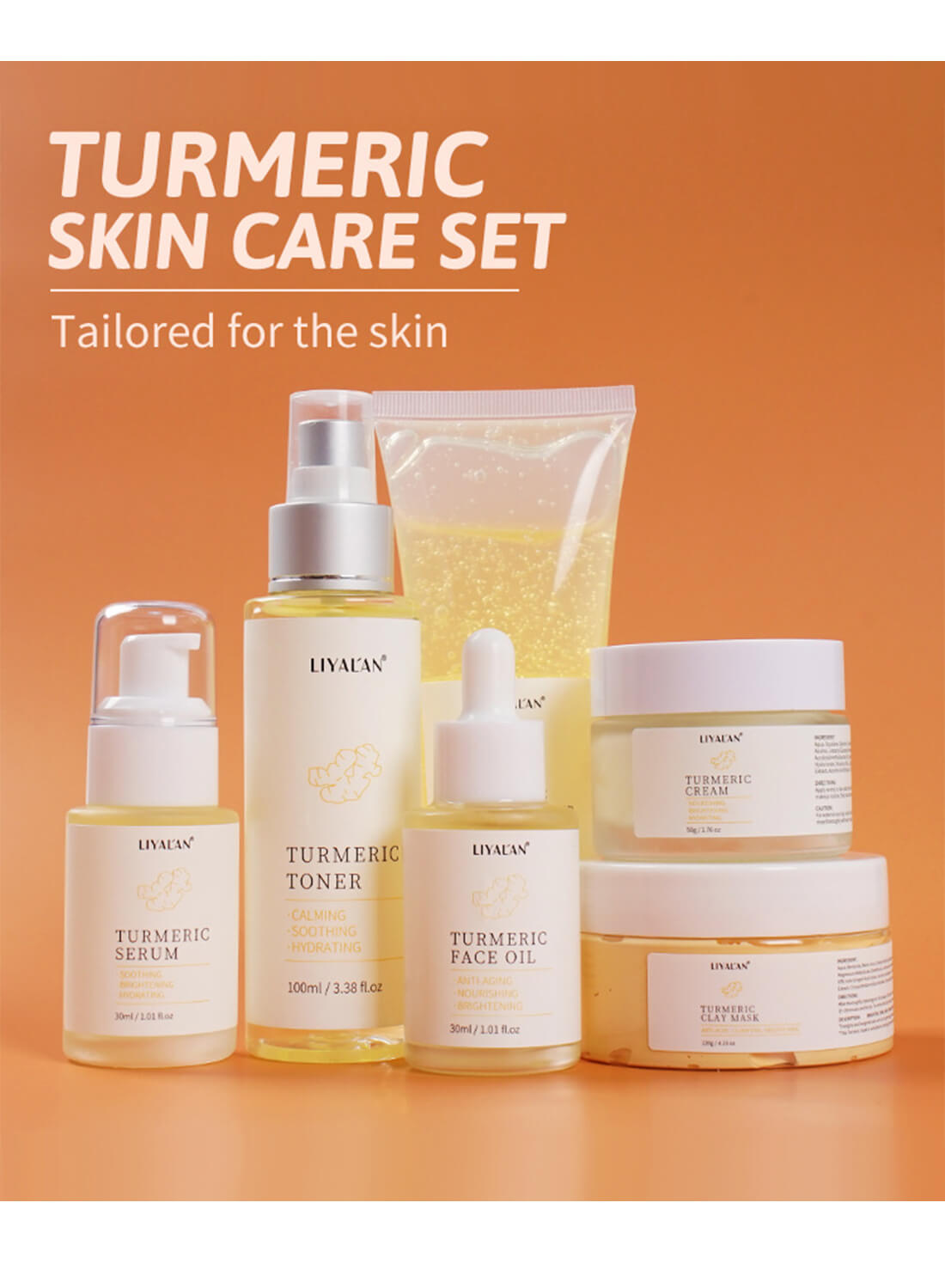 Liyalan 6Pcs Turmeric Skin Care Set