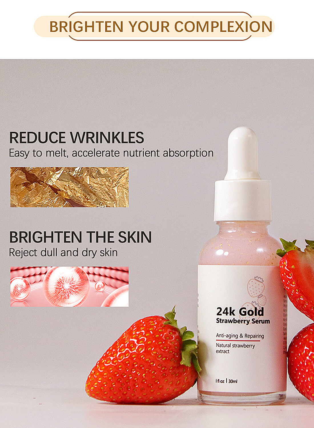 Liyalan 24K Gold Strawberry Serum 30ml