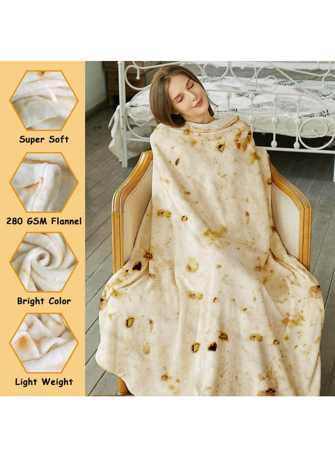 Burritos Tortilla Throw Blanket