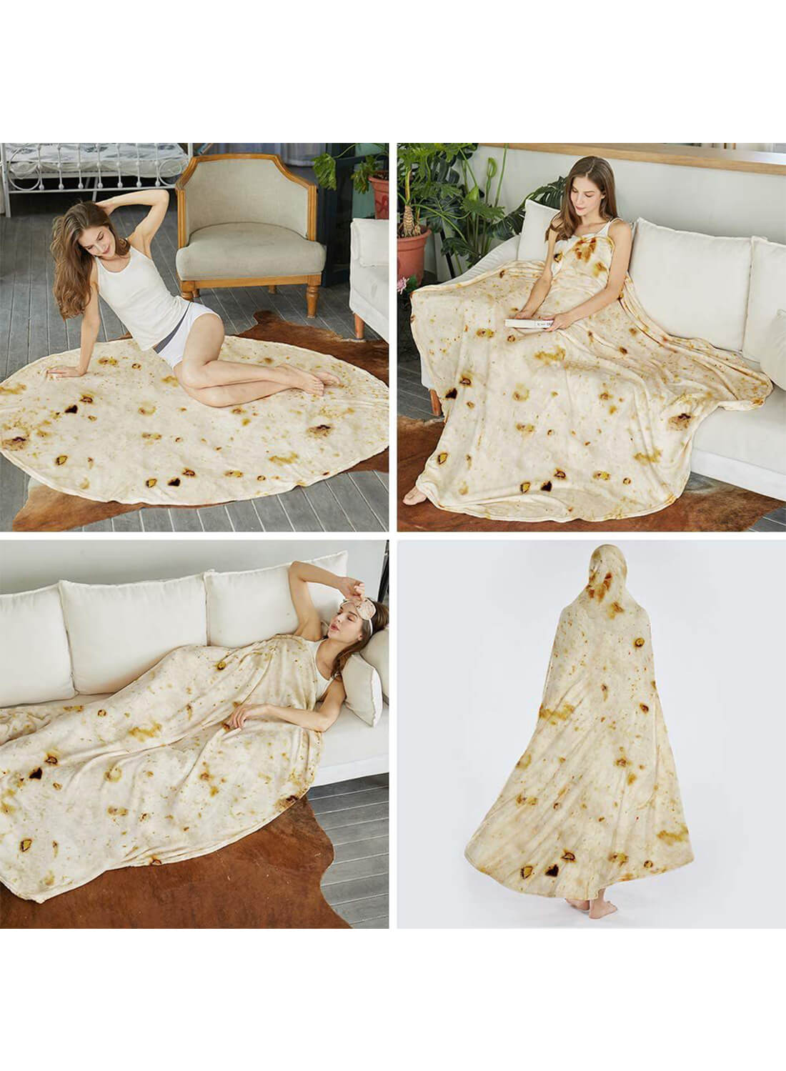 Burritos Tortilla Throw Blanket