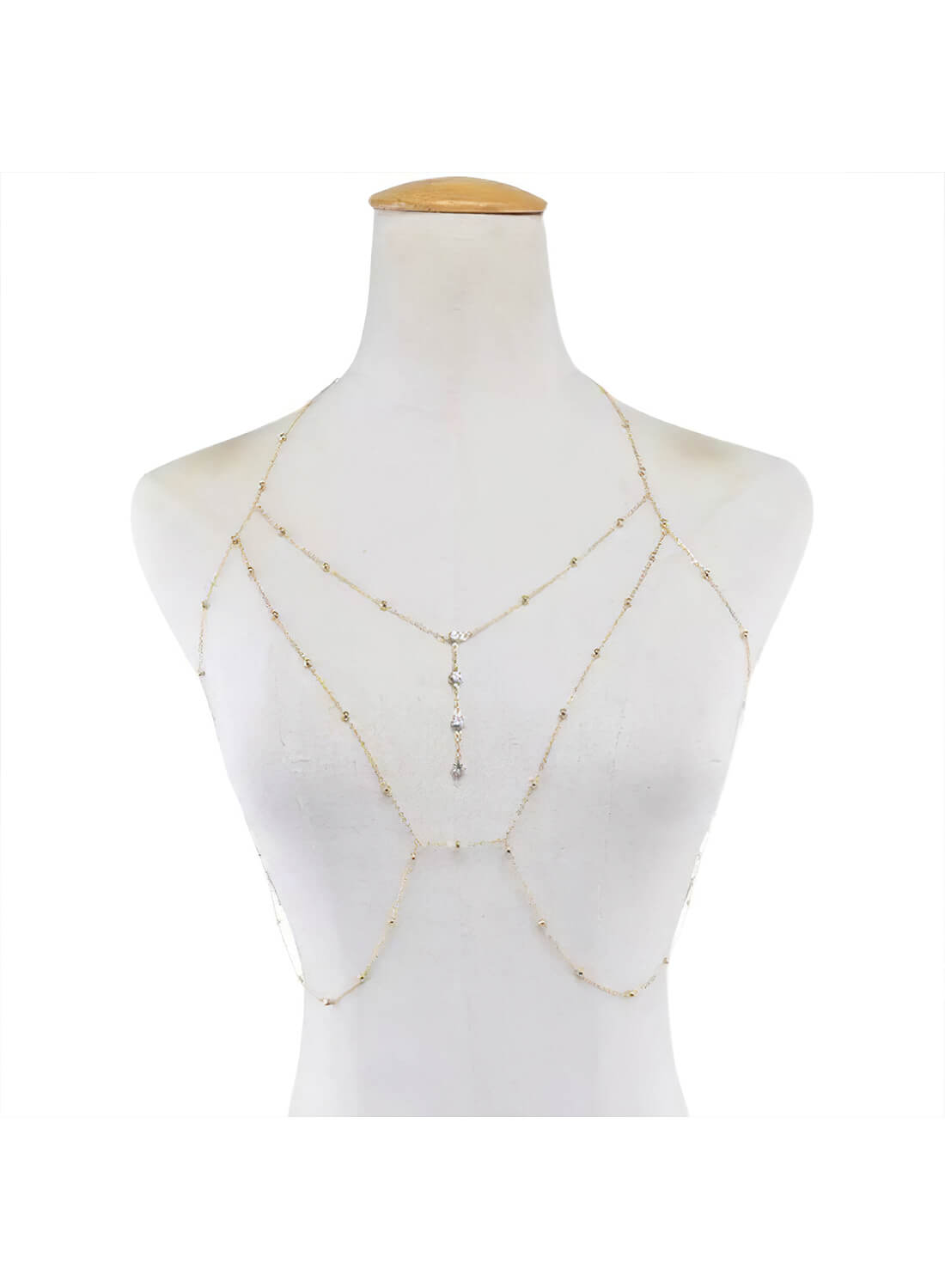 Multi Layered Body Chain with Shining Crystal