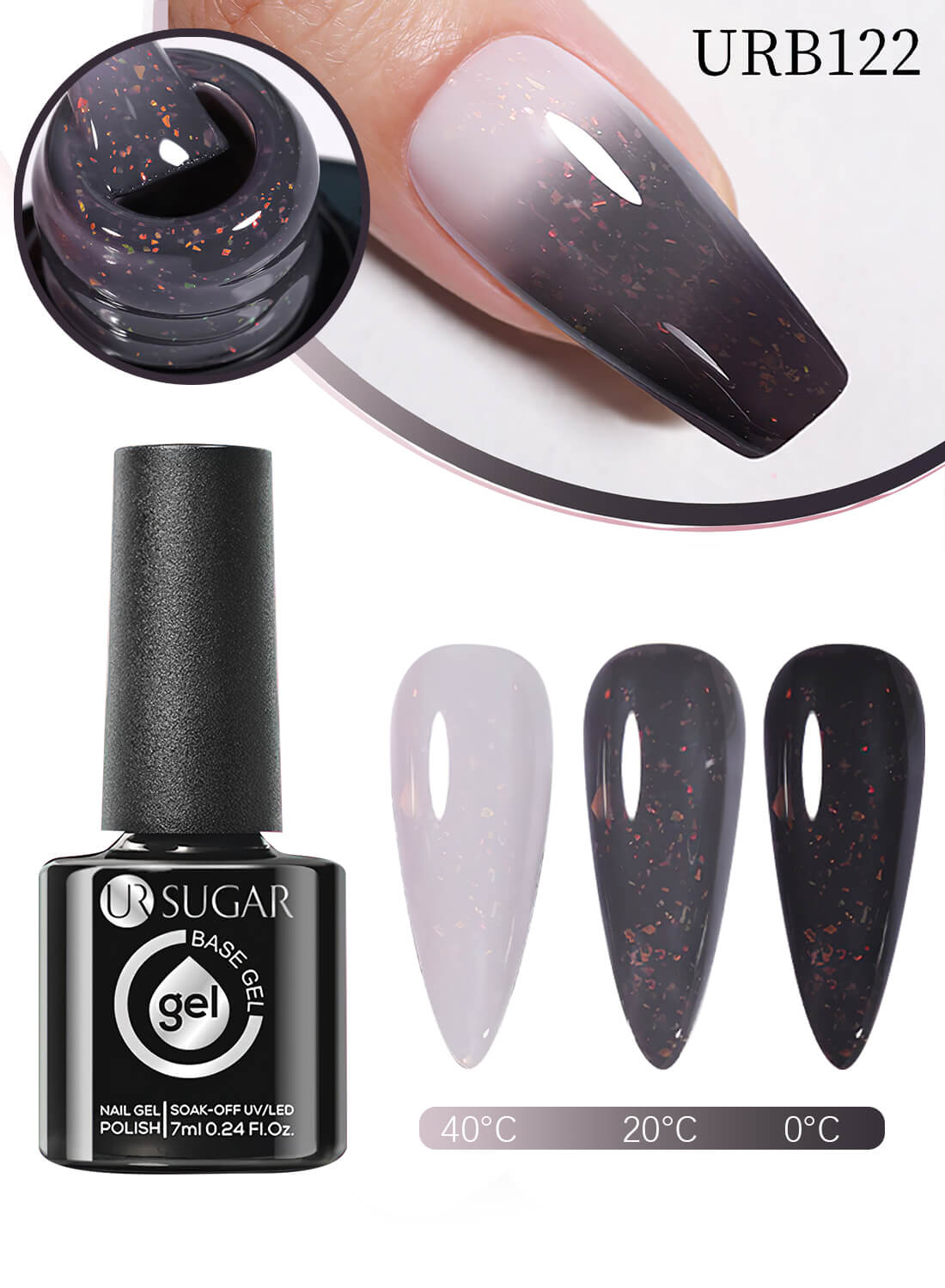 Rubber Base Gel, Temperature Changing Nail Gel