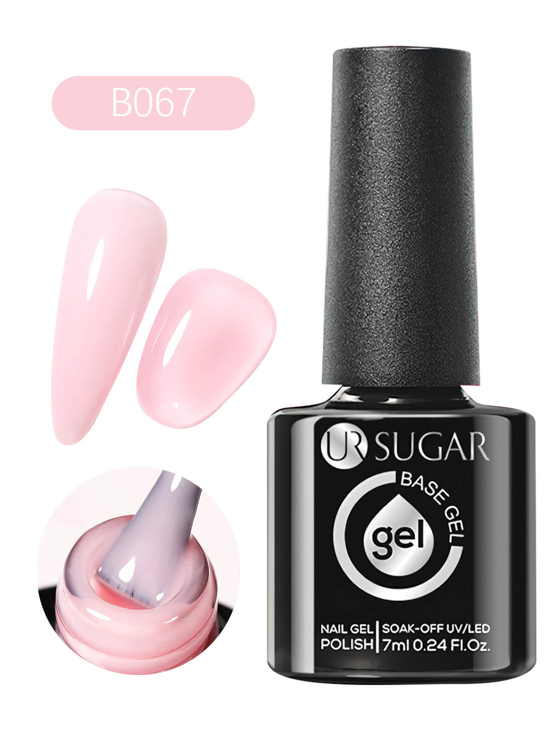 Rubber Base Gel, Shiny Glossy Nail Gel Polish 7ML