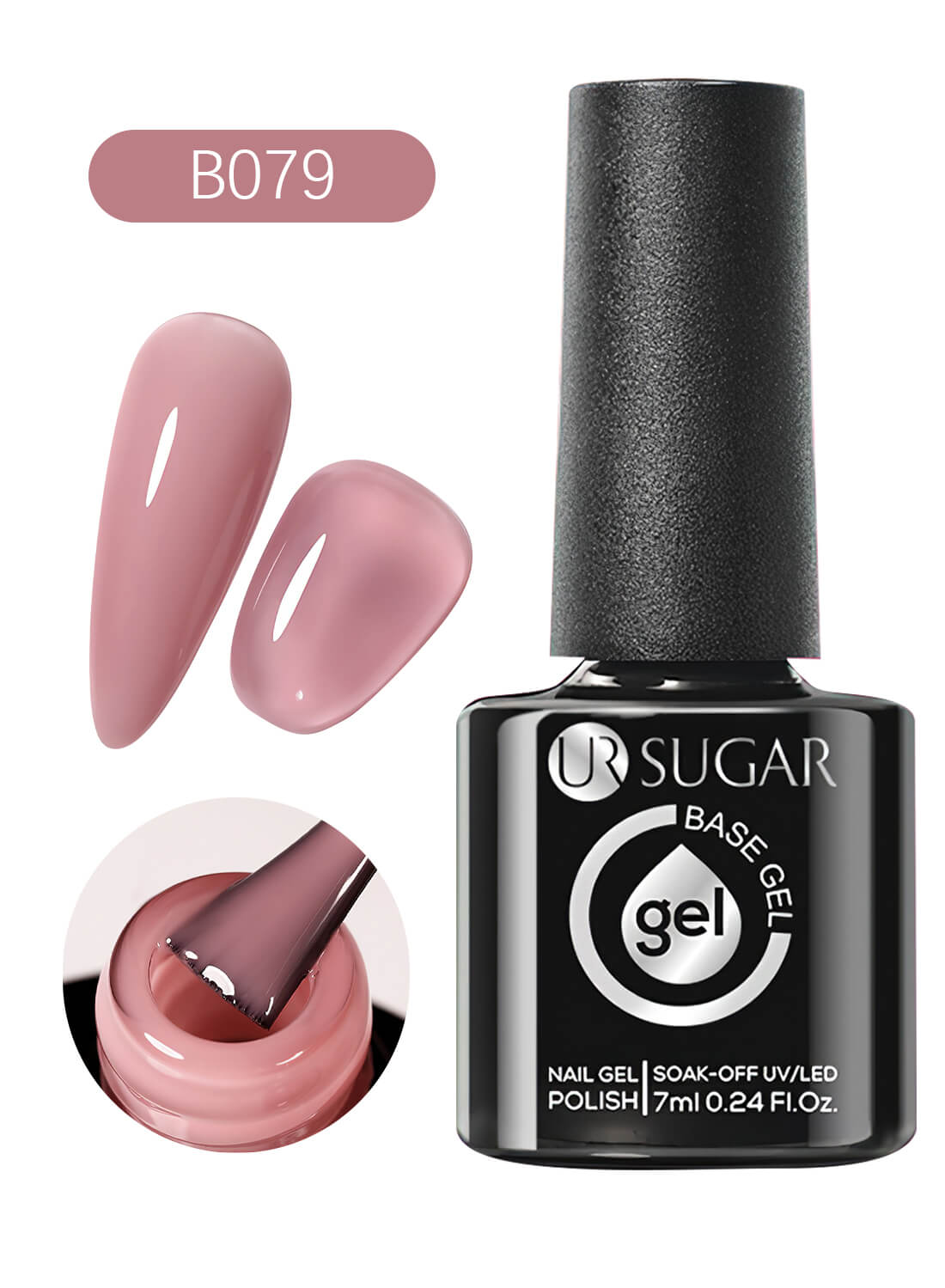 Rubber Base Gel, Shiny Glossy Nail Gel Polish 7ML