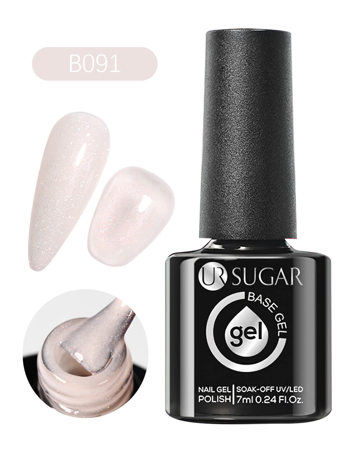 Rubber Base Gel, Shiny Glossy Nail Gel Polish 7ML