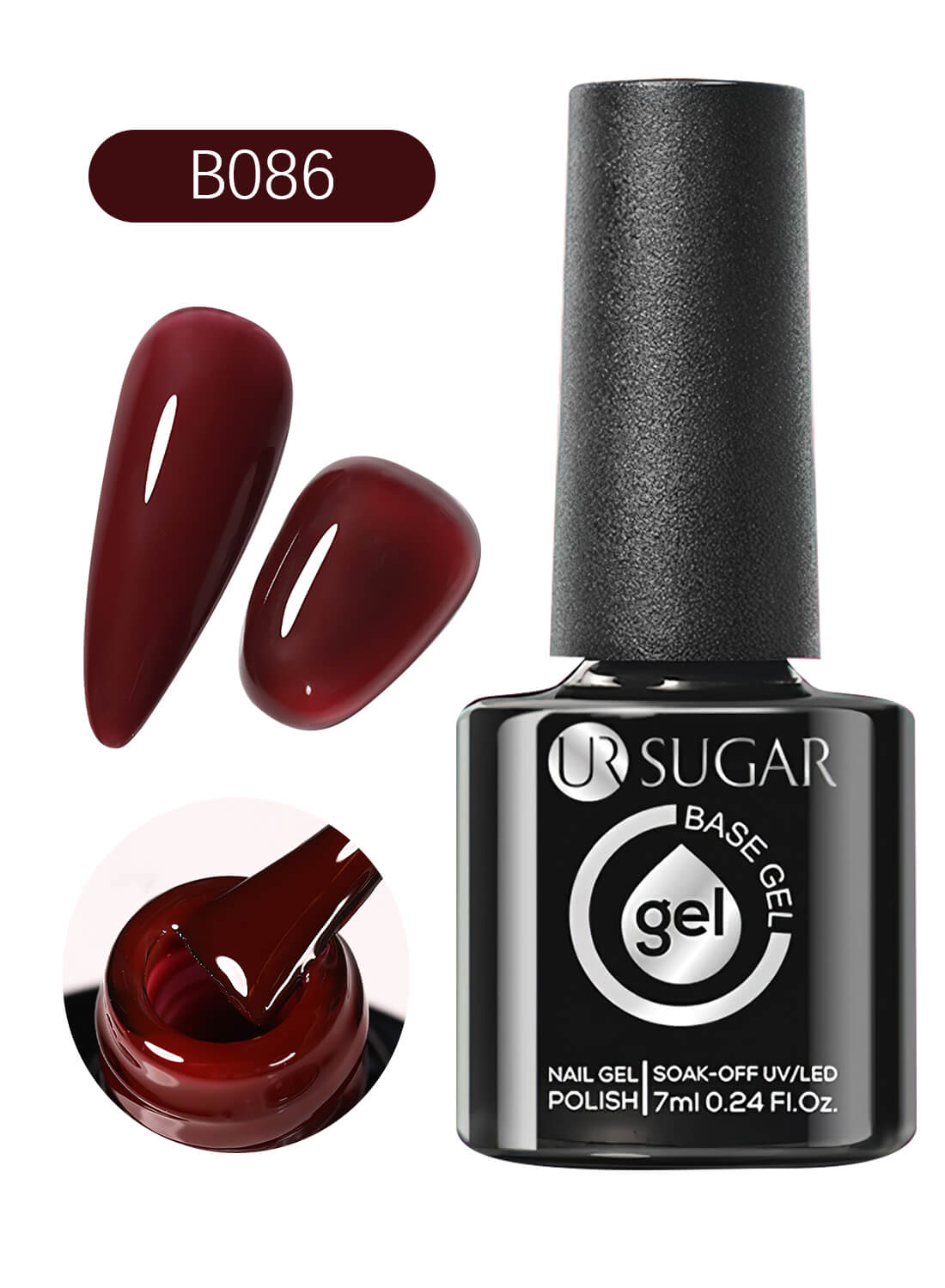 Rubber Base Gel, Shiny Glossy Nail Gel Polish 7ML