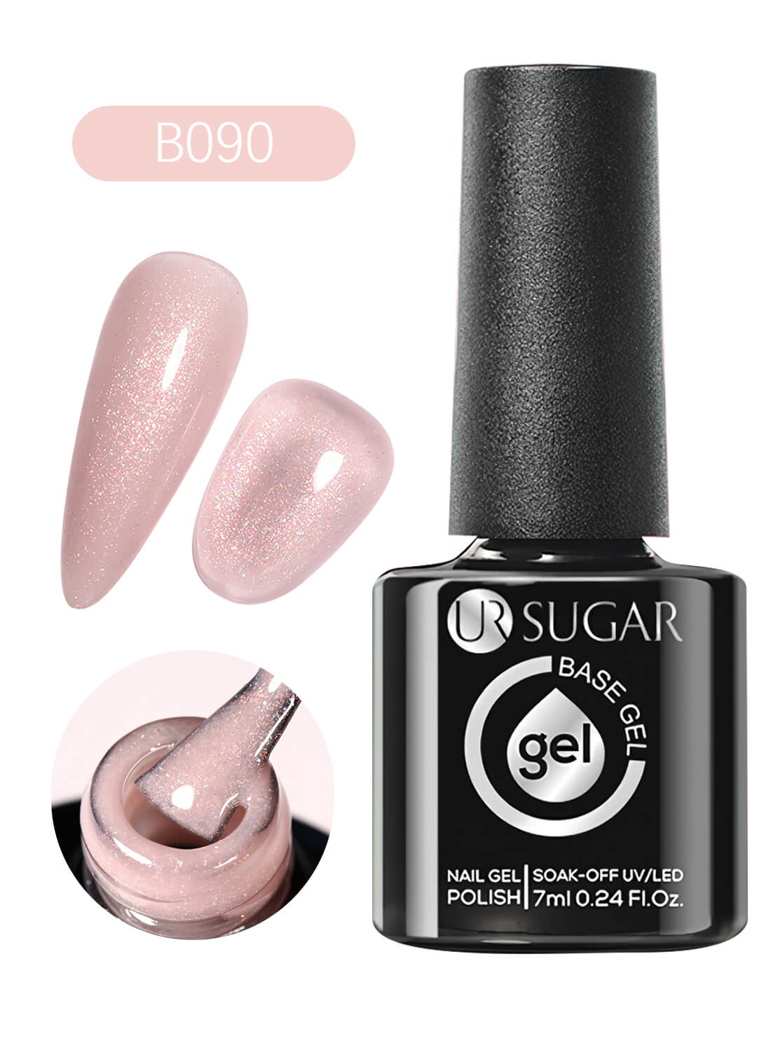 Rubber Base Gel, Shiny Glossy Nail Gel Polish 7ML