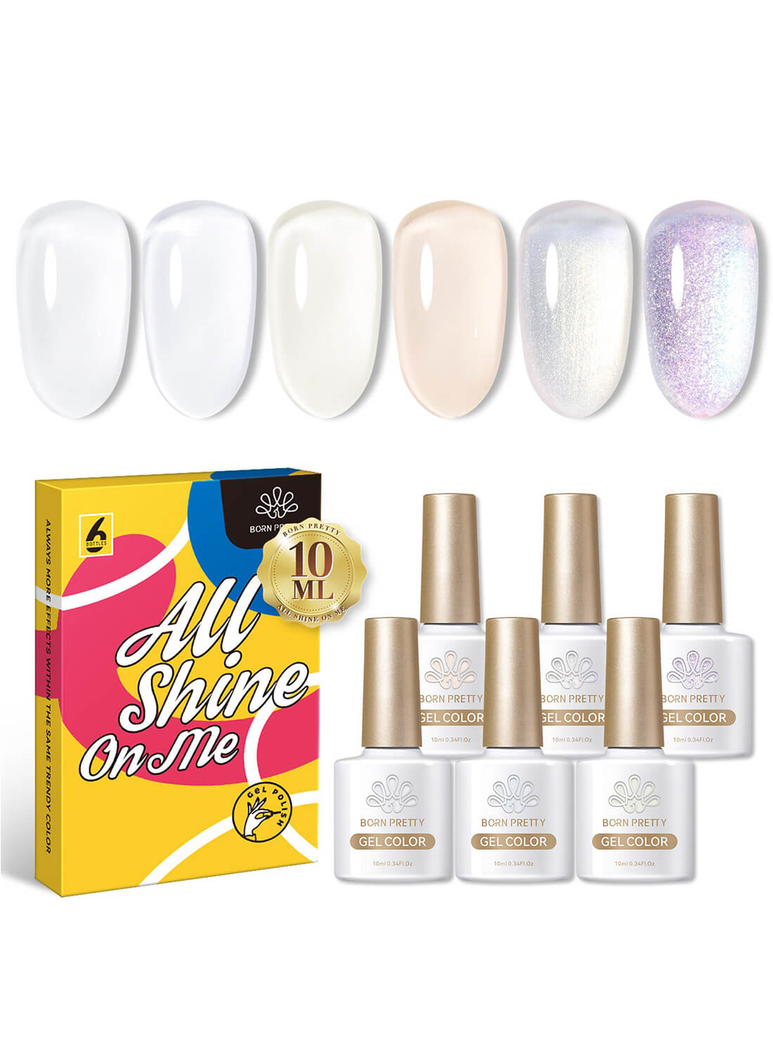 Gel Nail Polish Set, 6 Colors Gel Polish Kit, Gift for Women 10ML/Pcs