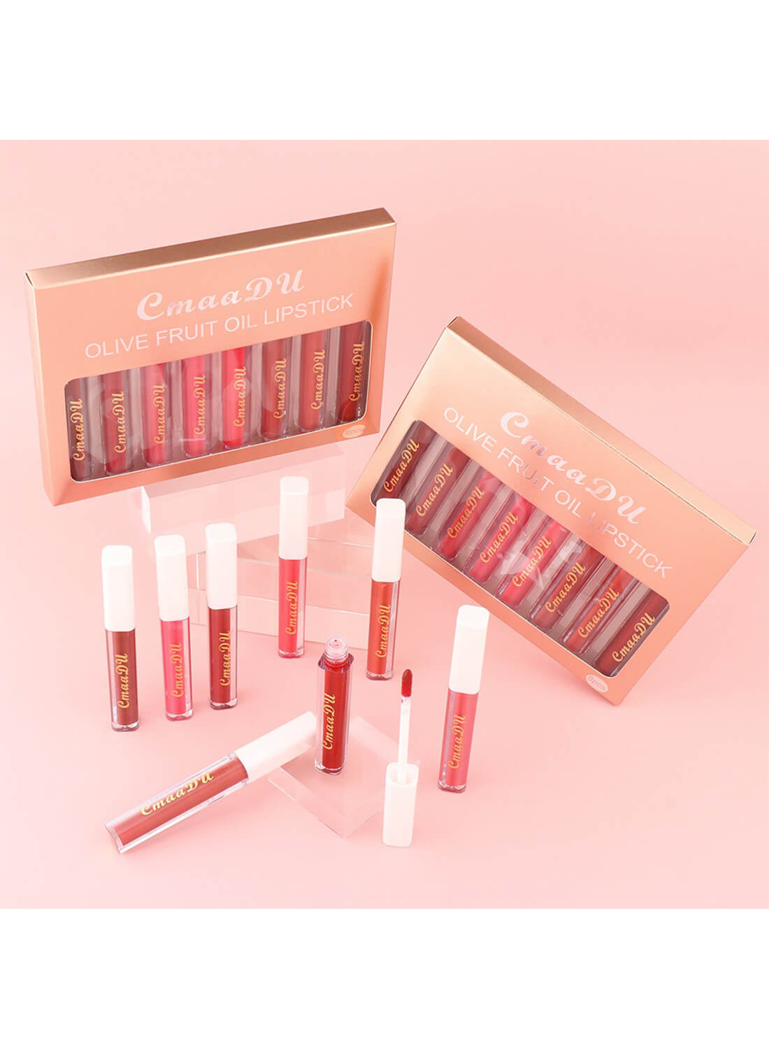 6Pcs Lip Gloss Set with Olive Fruit Oil, Makeup Gift Set for Girls Women