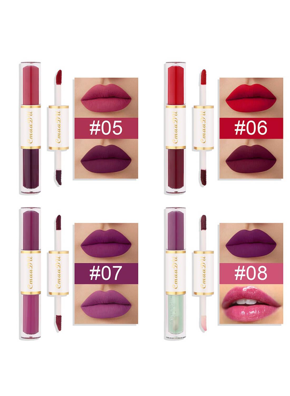 8Pcs Matte Double Head Lipstick Set, Makeup Gift Set for Girls Women