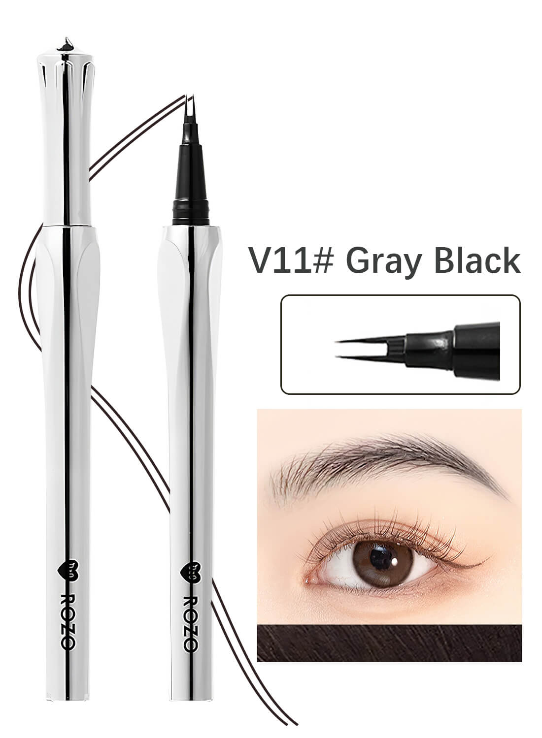 Eyebrow Pen with Micro-Fork Tip, 2 Tip Microblade Eyebrow Pen