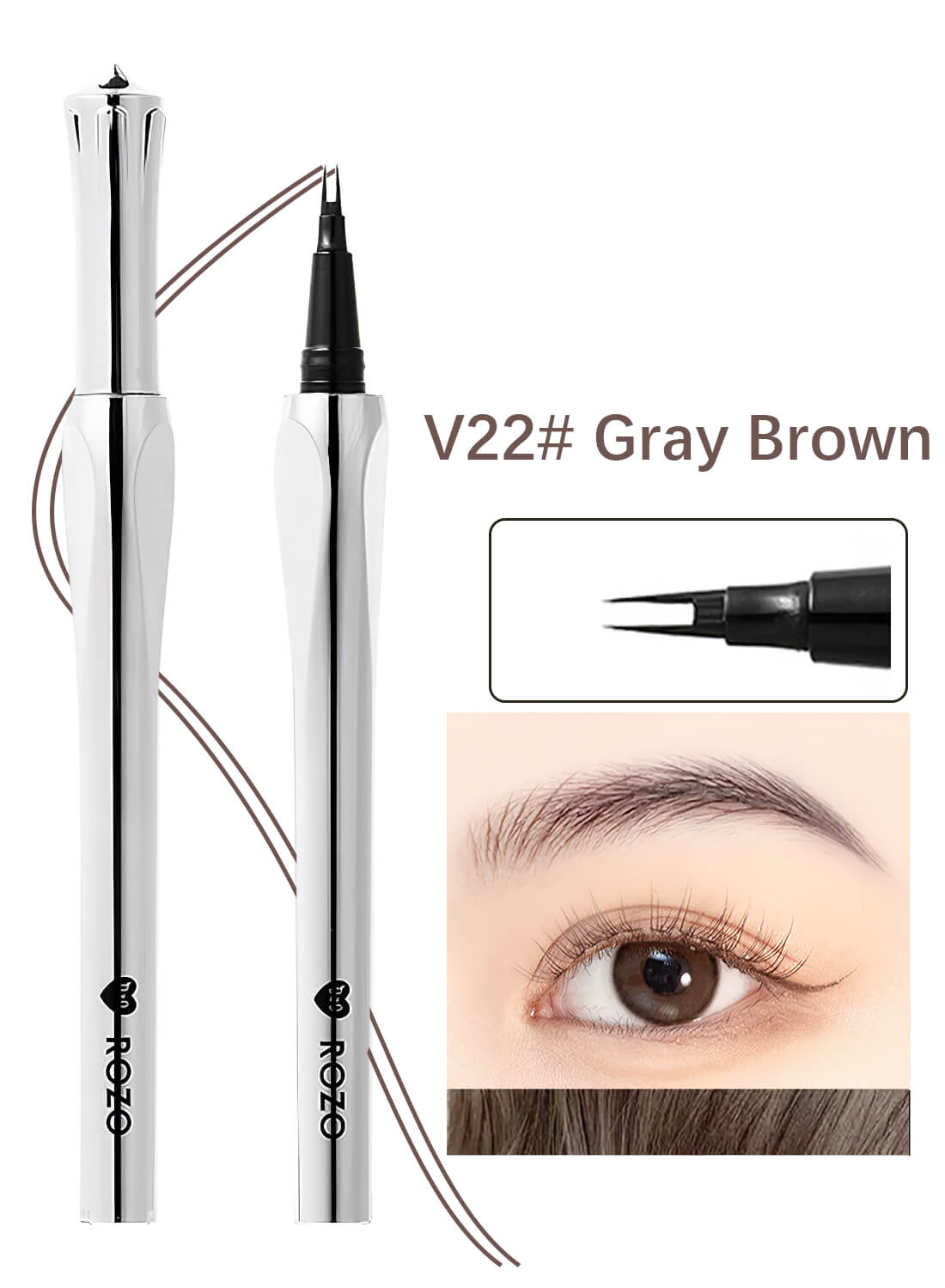 Eyebrow Pen with Micro-Fork Tip, 2 Tip Microblade Eyebrow Pen