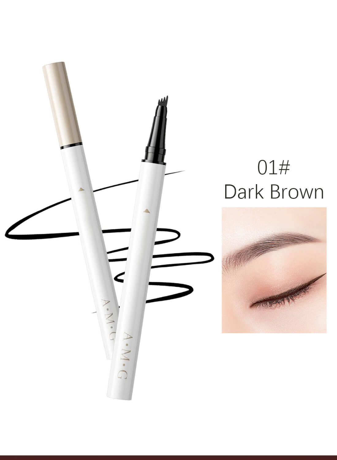 Eyebrow Pen with Micro-Fork Tip, 4 Tip Microblade Eyebrow Pen