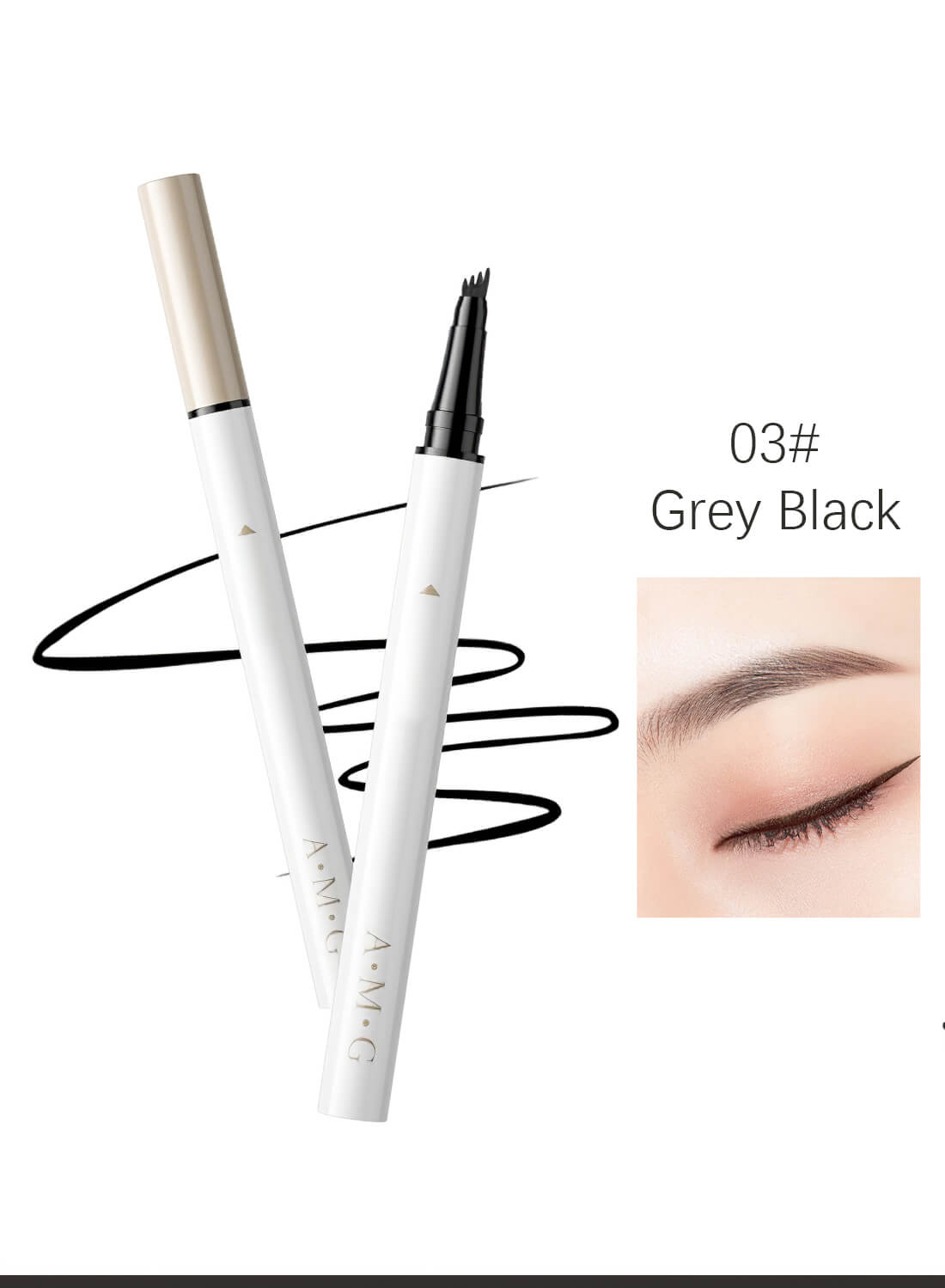 Eyebrow Pen with Micro-Fork Tip, 4 Tip Microblade Eyebrow Pen