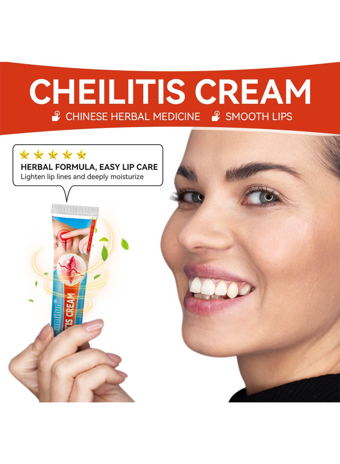 Cheilitis Cream, Lip Care for Dry Cracked Lips 20G