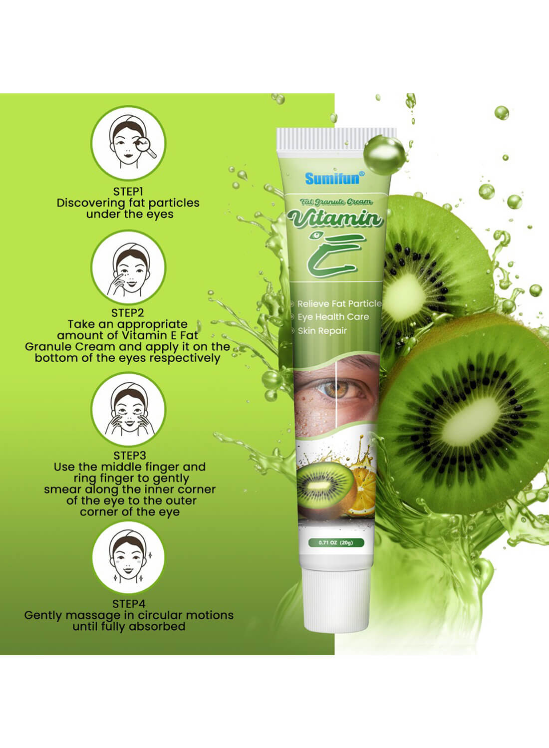 Vitamin E Fat Granule Cream, Eye Fat Removal Cream 20g