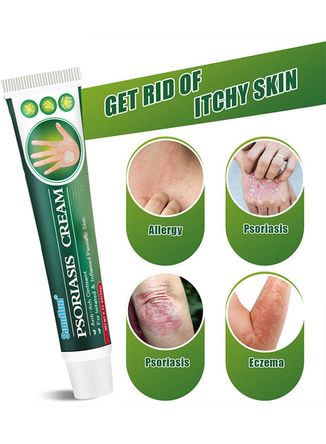 Psoriasis Cream, Anti-Itch Ointment 20g