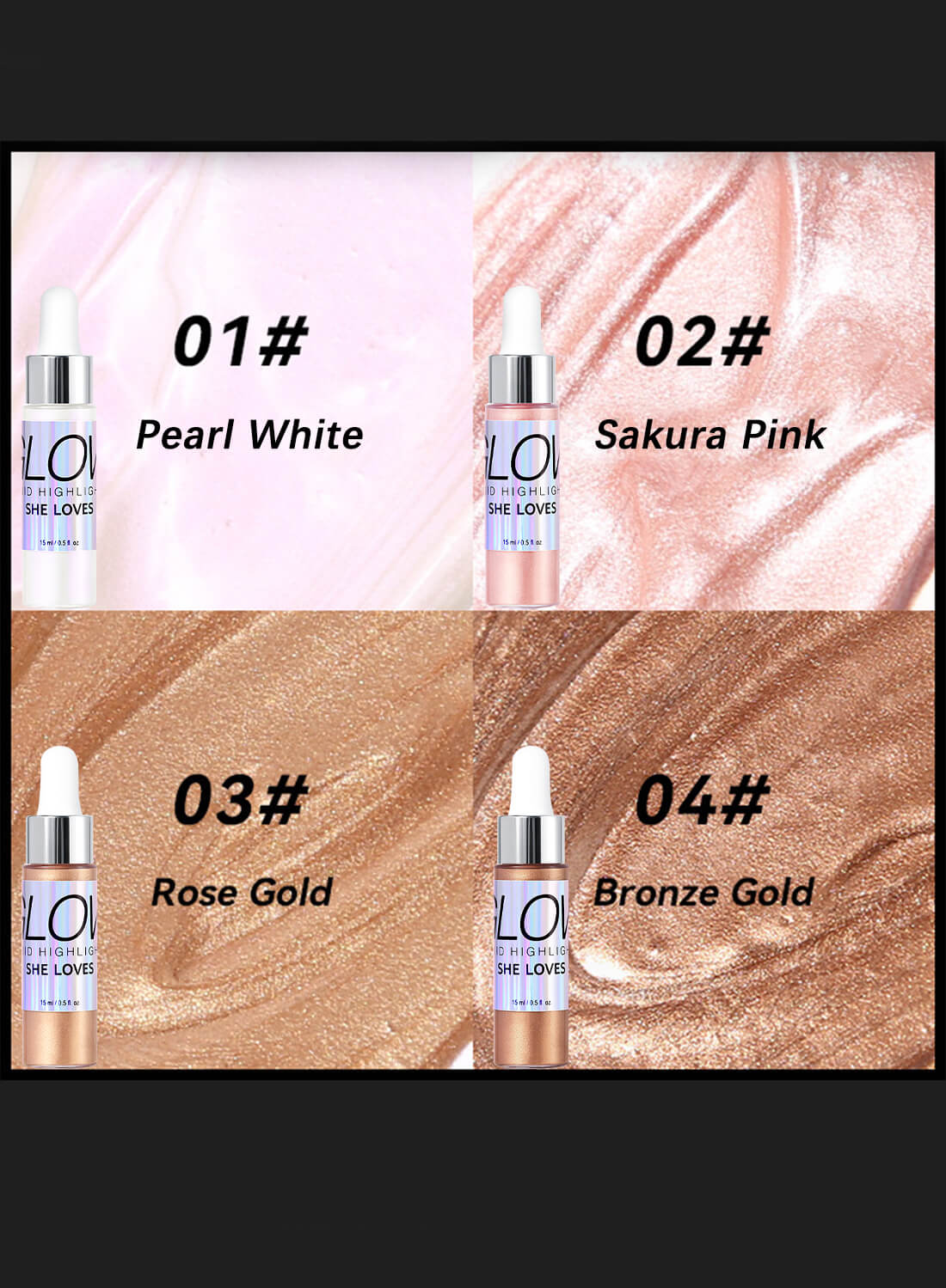 She Loves Liquid Highlighter Shimmer Body Oil 15ml