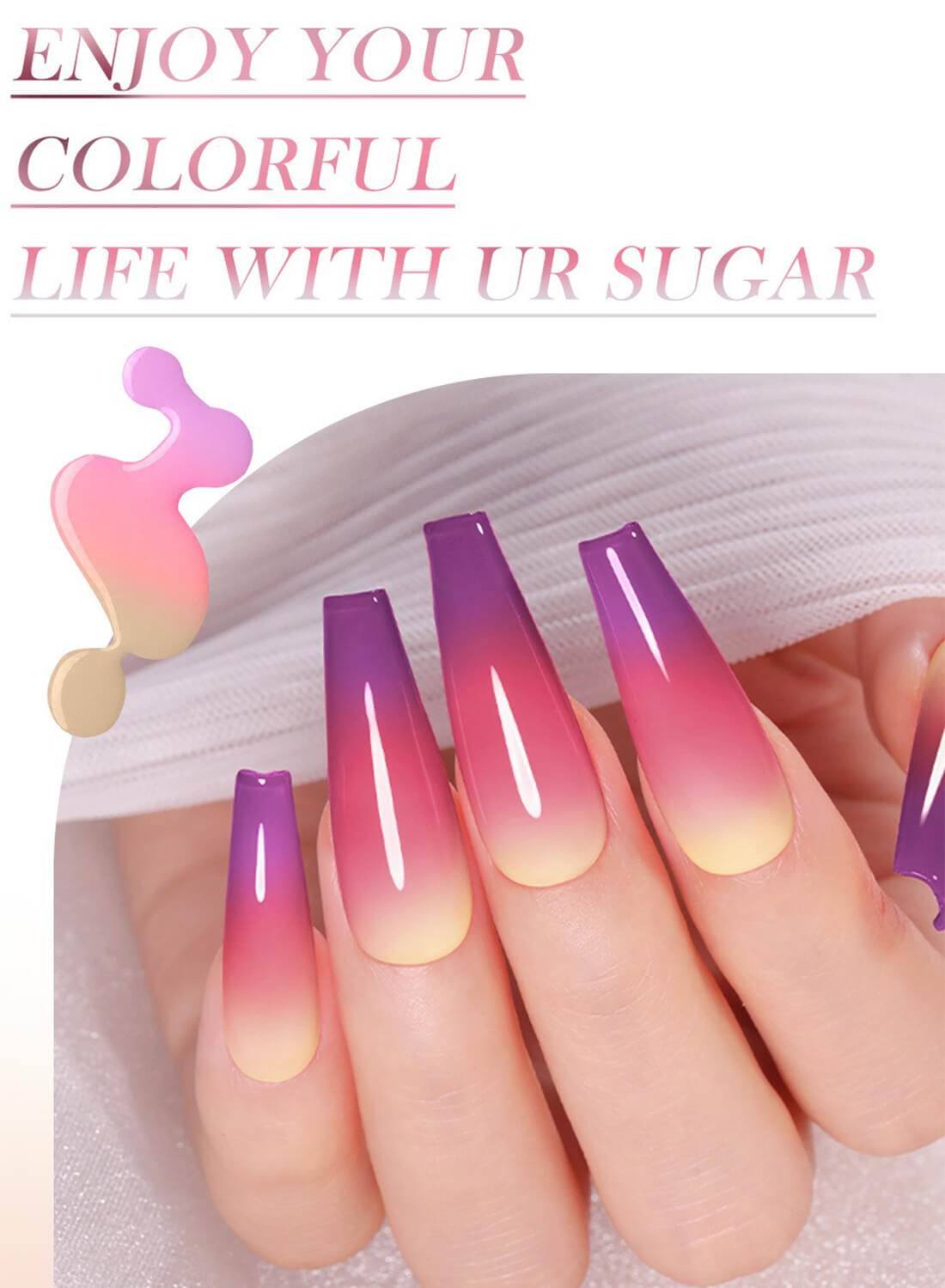 Rubber Base Gel, Temperature Changing Nail Gel