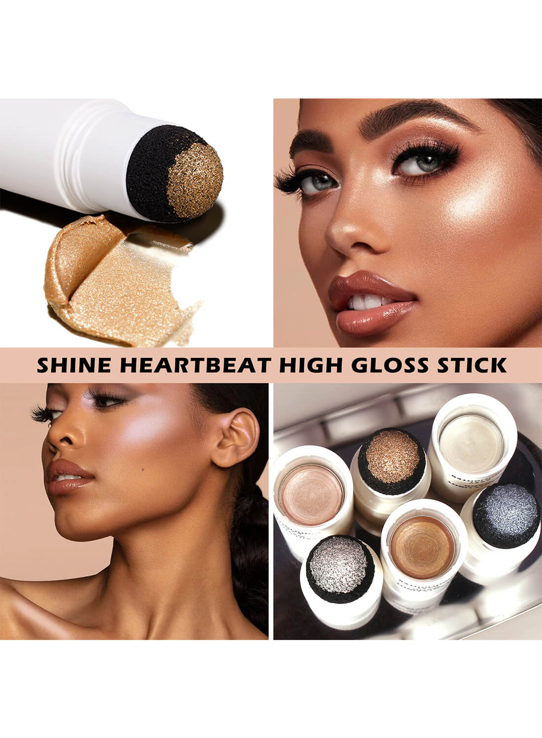 High Gloss Stick, Shimmer Highlighter Stick for Face Body Collarbones