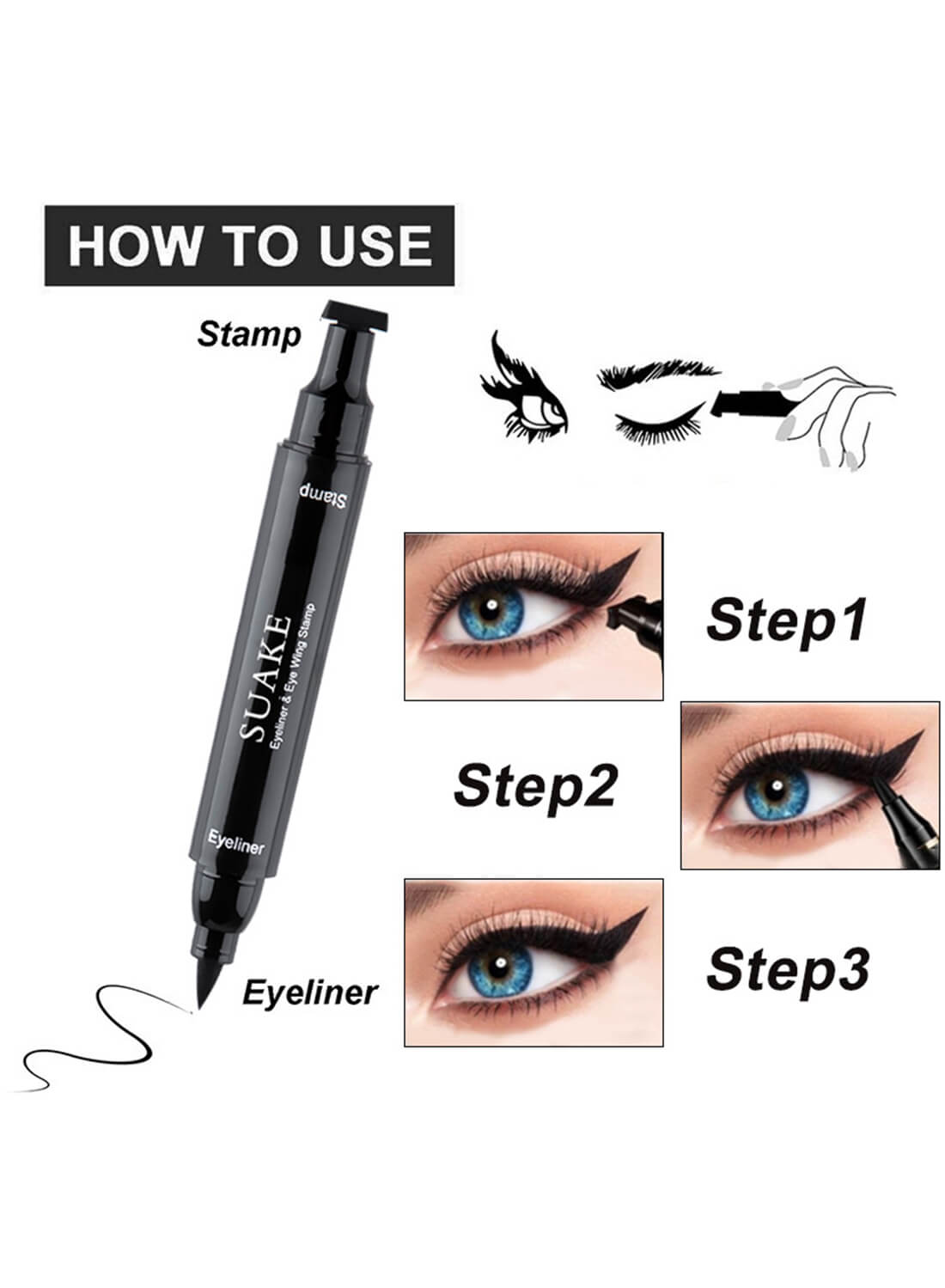 SUAKE Liquid Eyeliner Stamp Pencil for Women