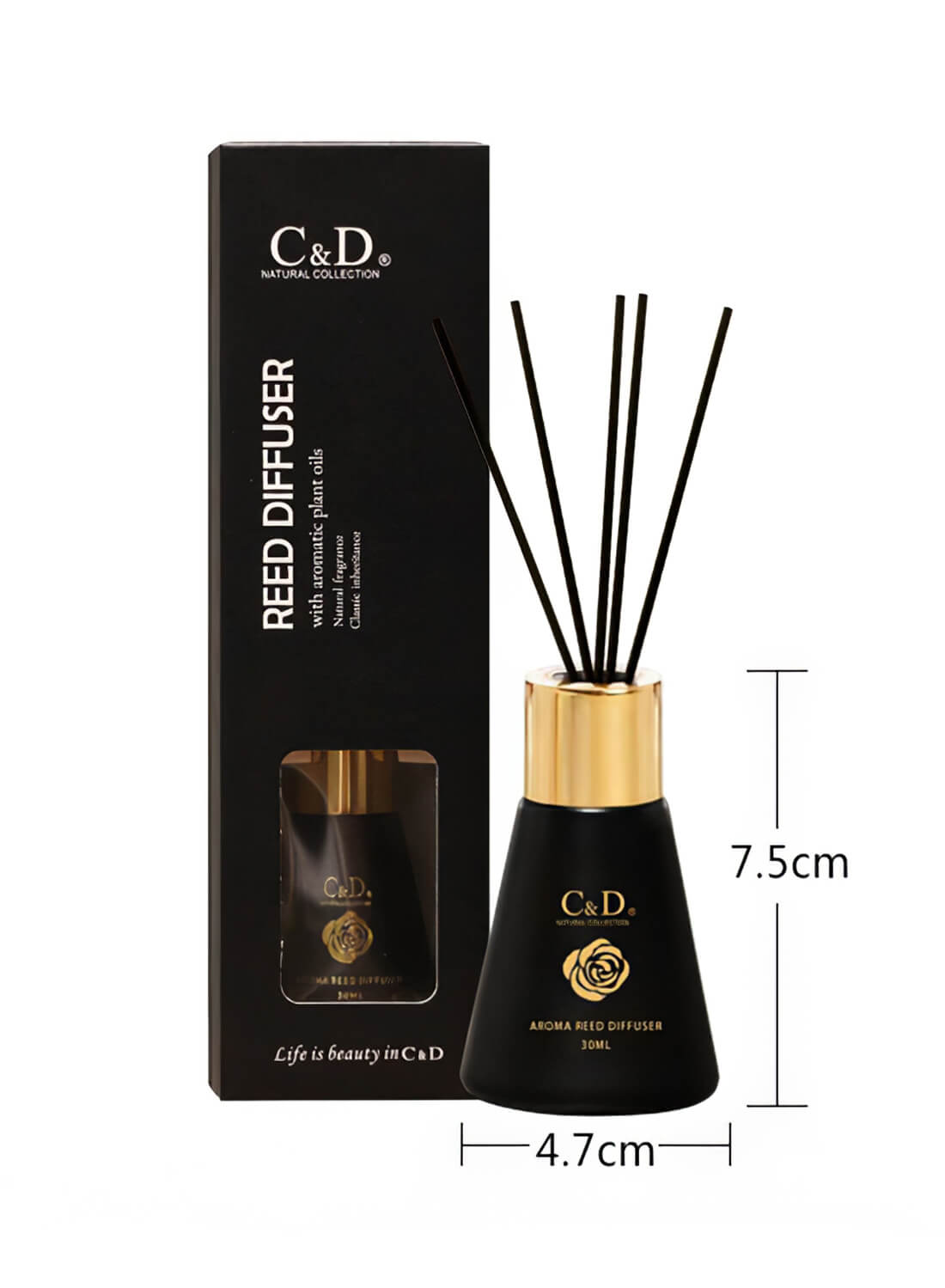 Reed Diffuser, Air Fresh Essential Oil Diffuser 30ml