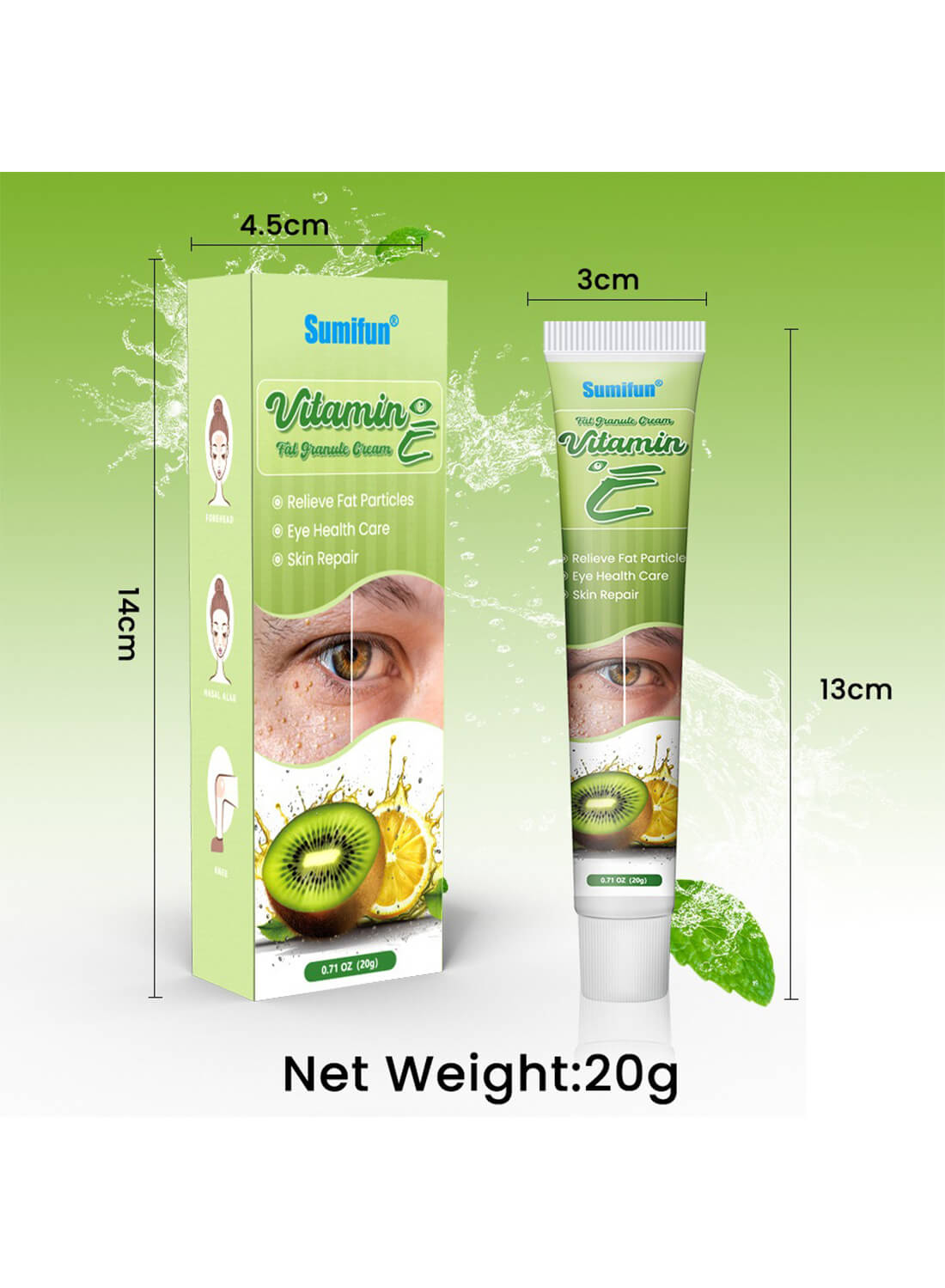 Vitamin E Fat Granule Cream, Eye Fat Removal Cream 20g